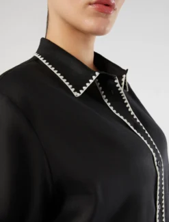 Camicia in tela di lino - NERO