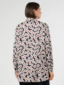 Camicia in twill stampato - BLU MARINO