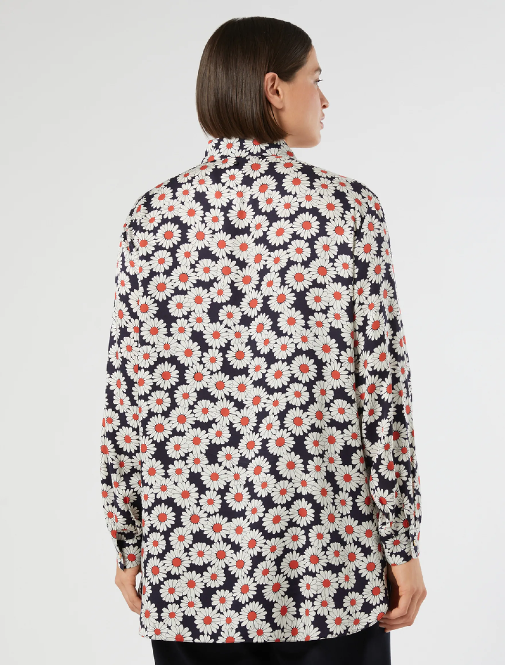 Camicia in twill stampato - BLU MARINO