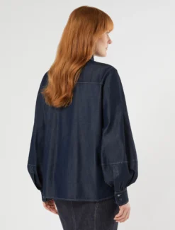 Camicia in twill tencel - BLU