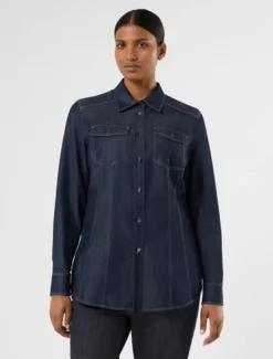 Camicia in twill tencel - BLU
