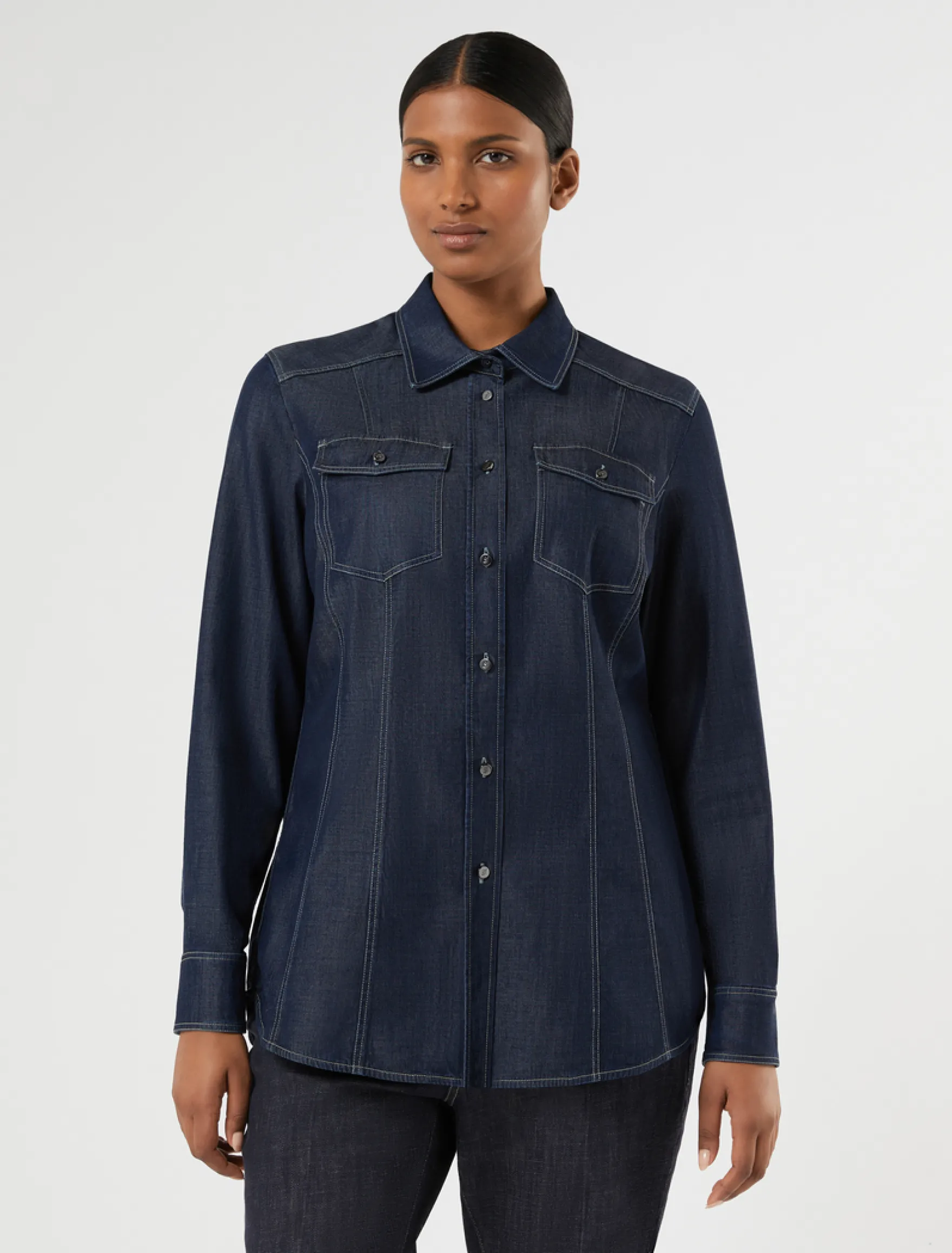Camicia in twill tencel - BLU