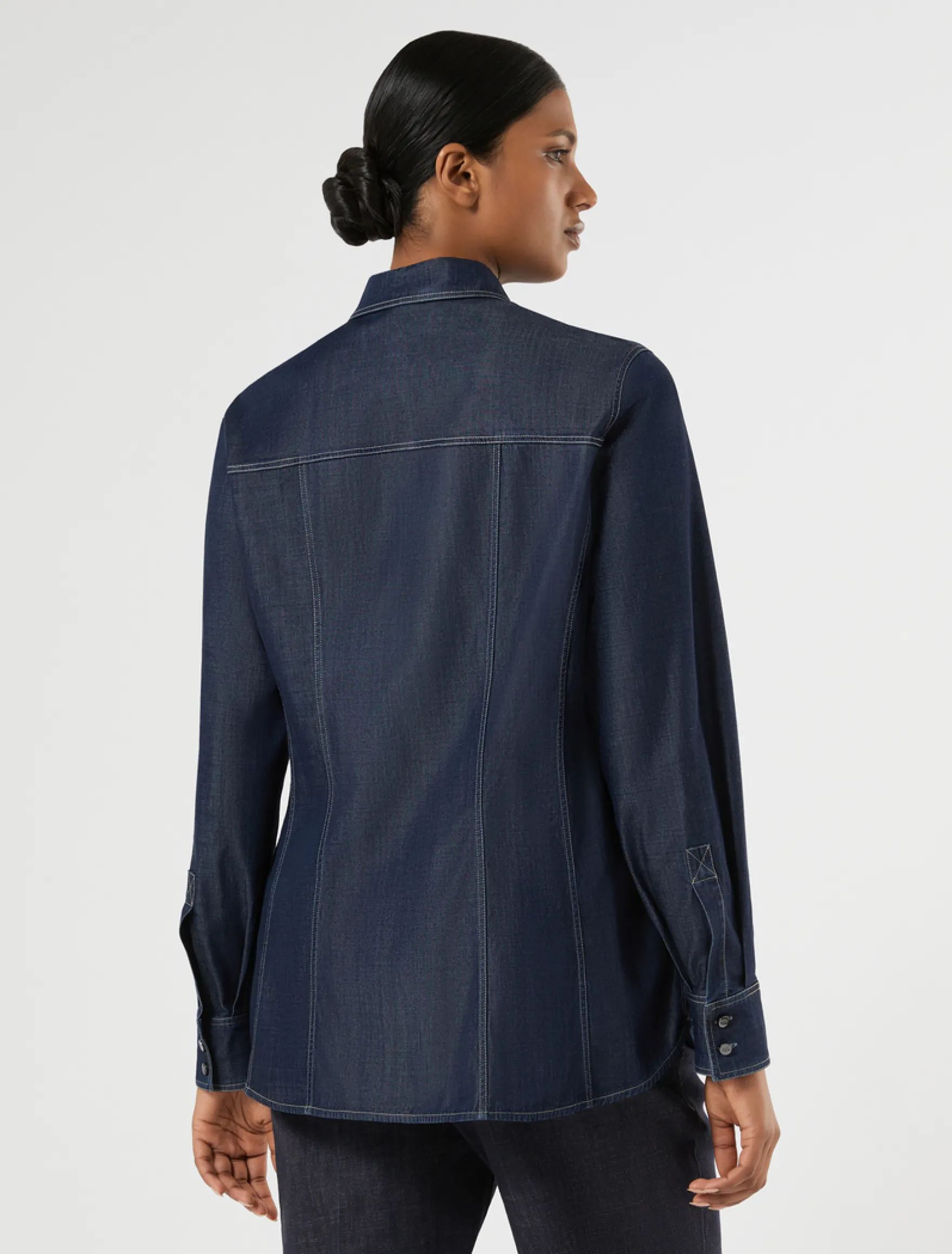 Camicia in twill tencel - BLU