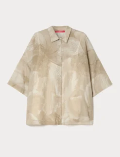 Camicia in voile di cotone - BEIGE