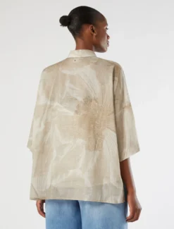 Camicia in voile di cotone - BEIGE