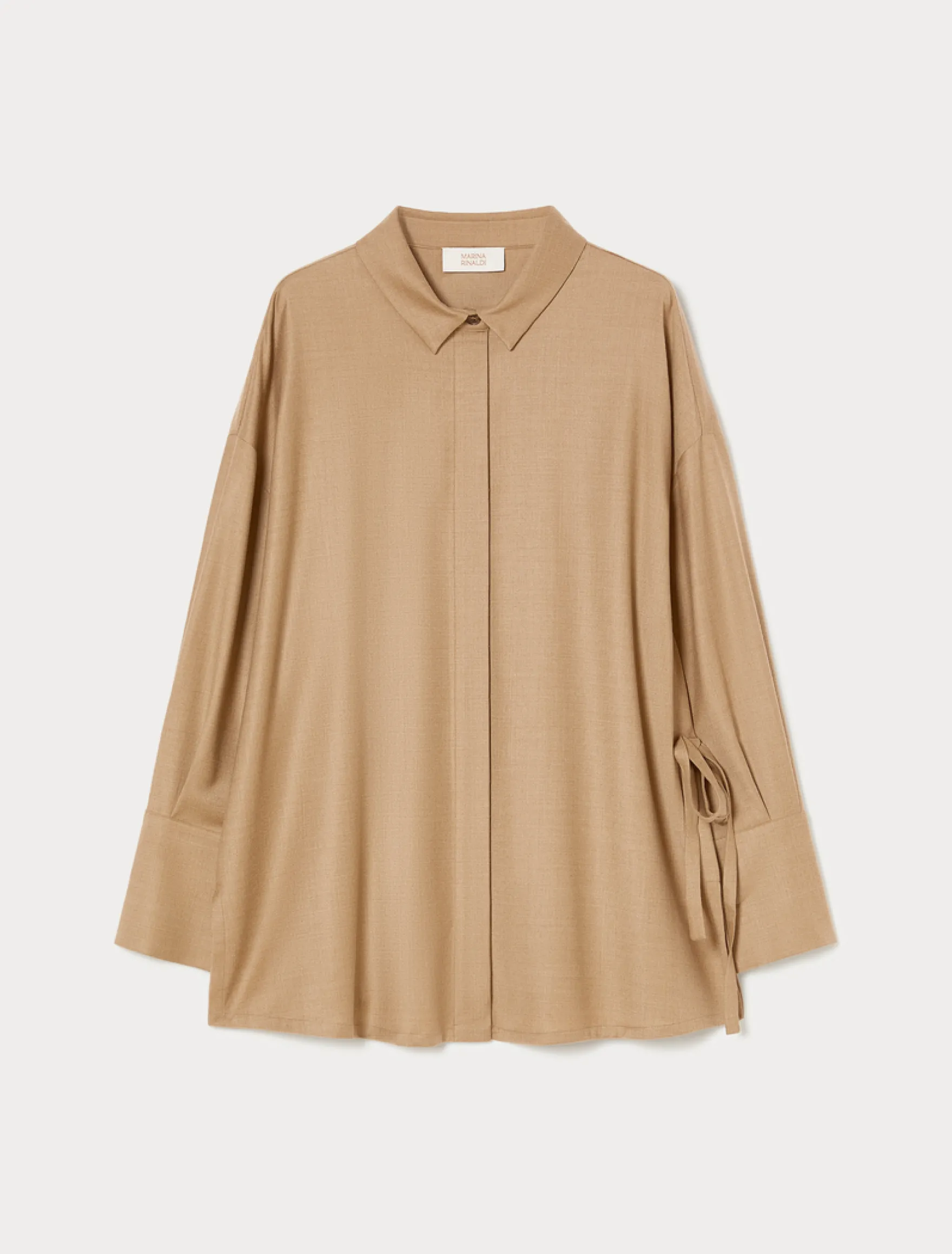Camicia over in flanella - CAMMELLO