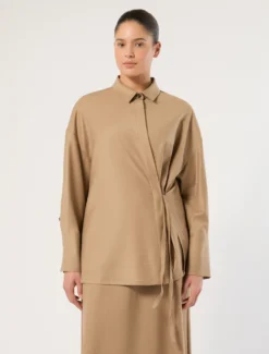 Camicia over in flanella - CAMMELLO