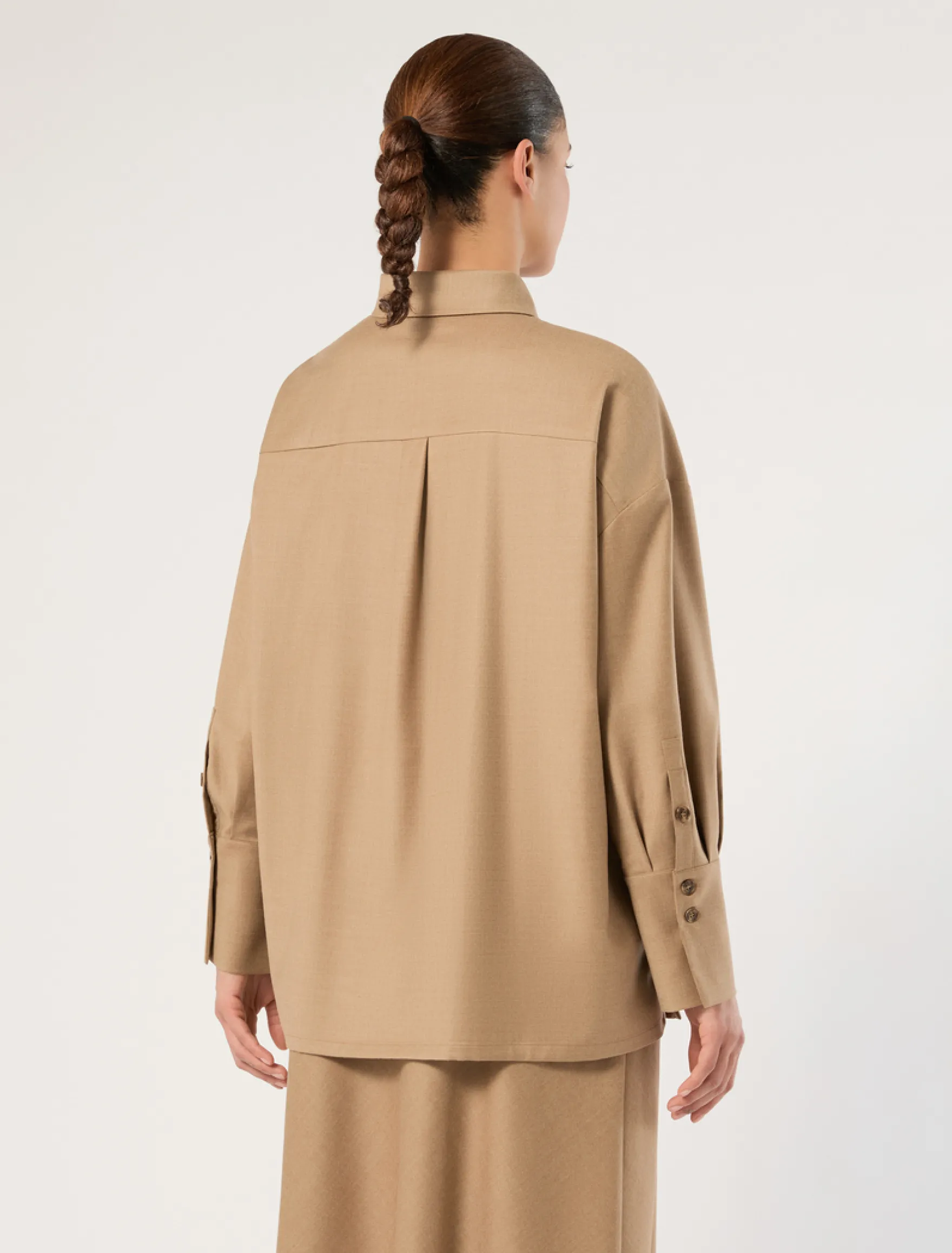 Camicia over in flanella - CAMMELLO