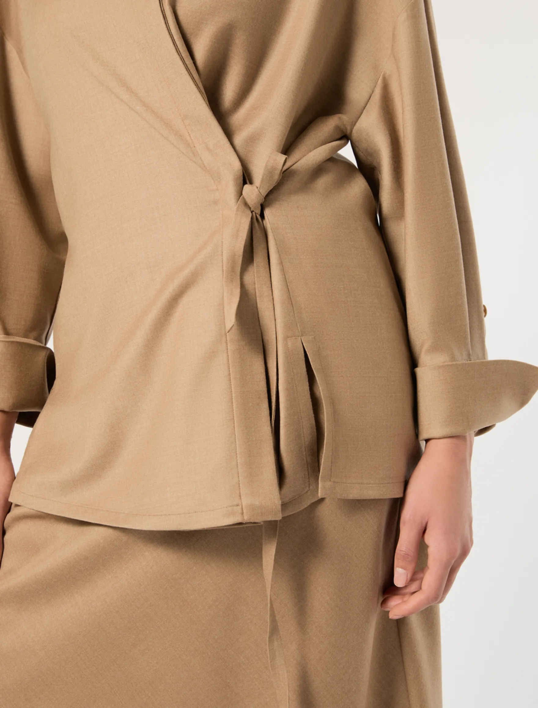 Camicia over in flanella - CAMMELLO