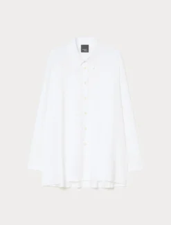 Camicia over in popeline di cotone - BIANCO