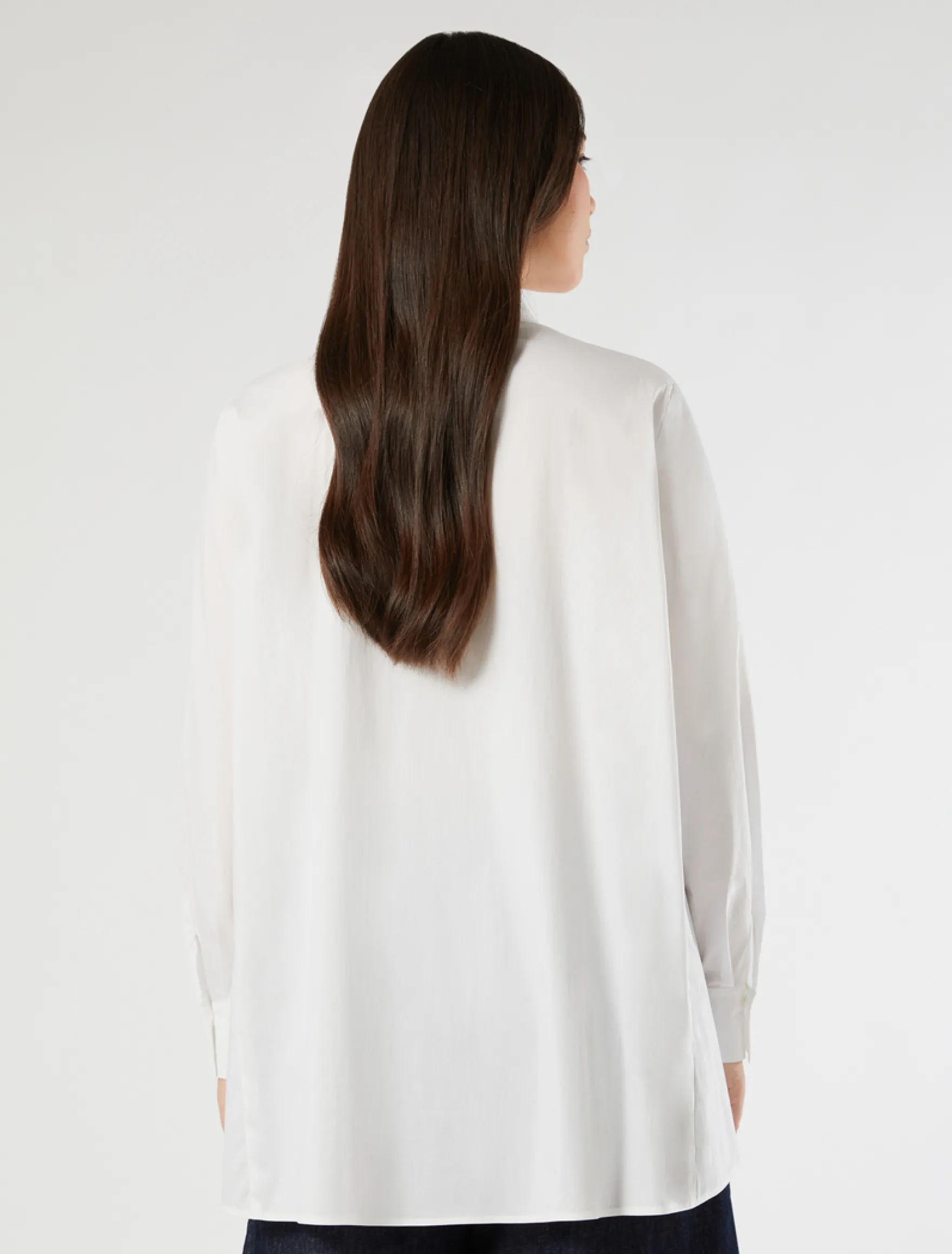 Camicia over in popeline di cotone - BIANCO