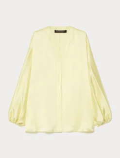 Camicia over in satin - GIALLO CHIARO