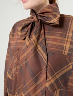 Camicia over in tela di cotone check - BISCOTTO