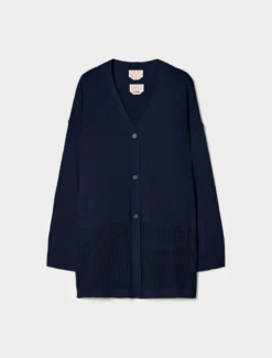 Canotta e cardigan in cordonetto - BLU NOTTE