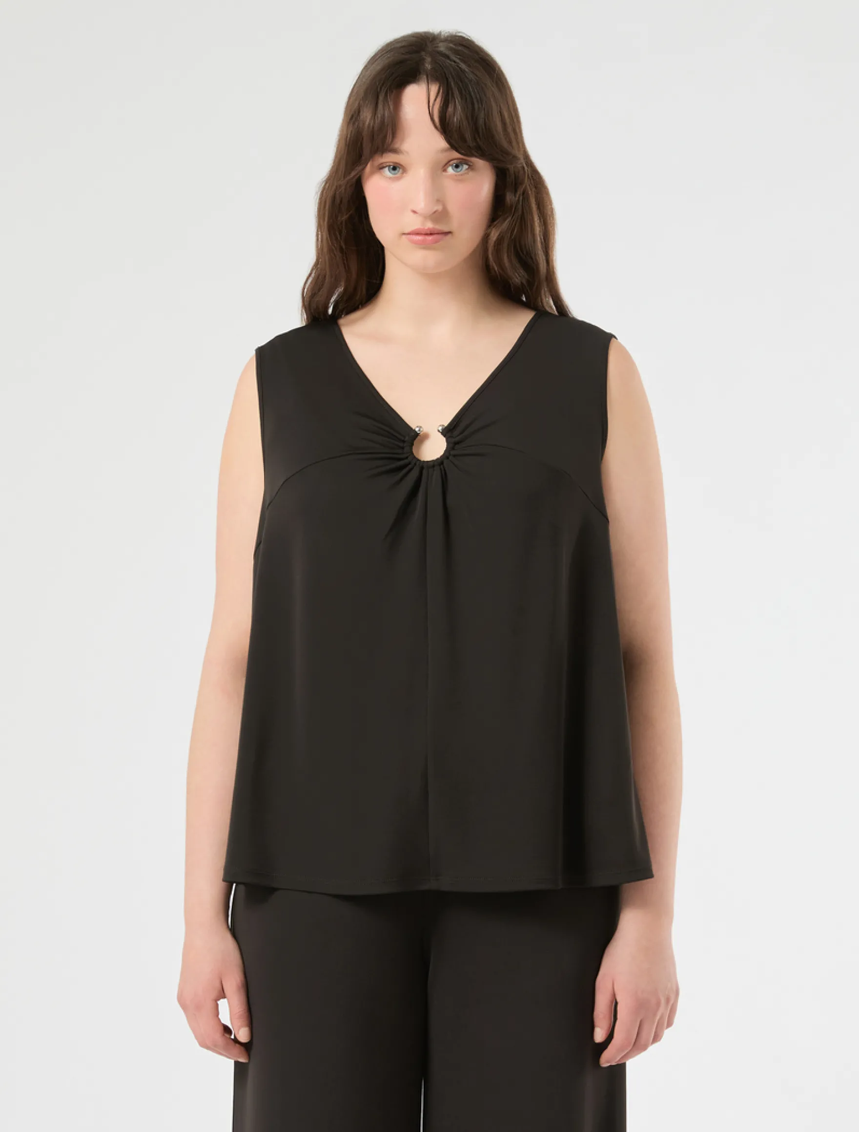 Canotta in jersey interlock - NERO