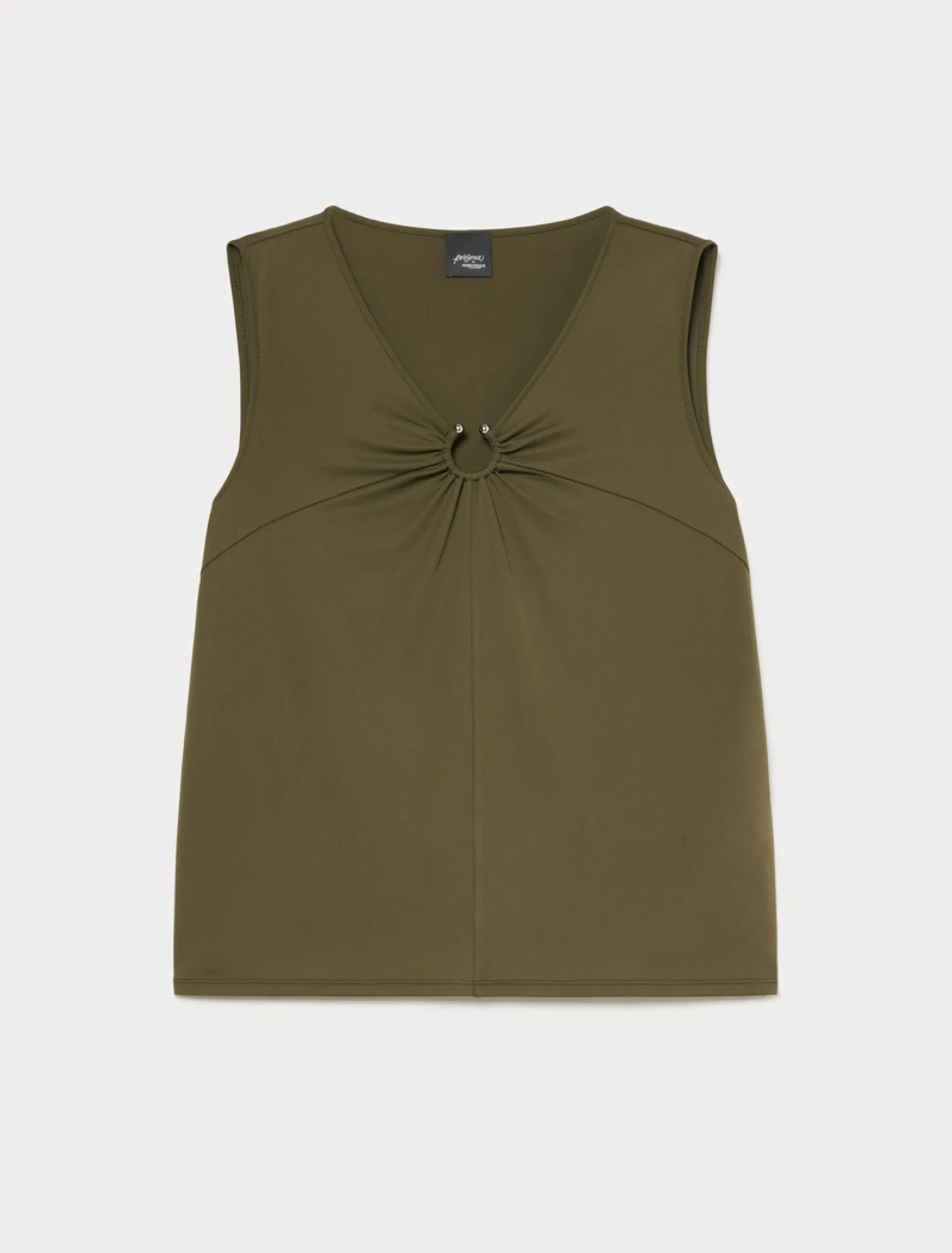 Canotta in jersey interlock - VERDE KAKI