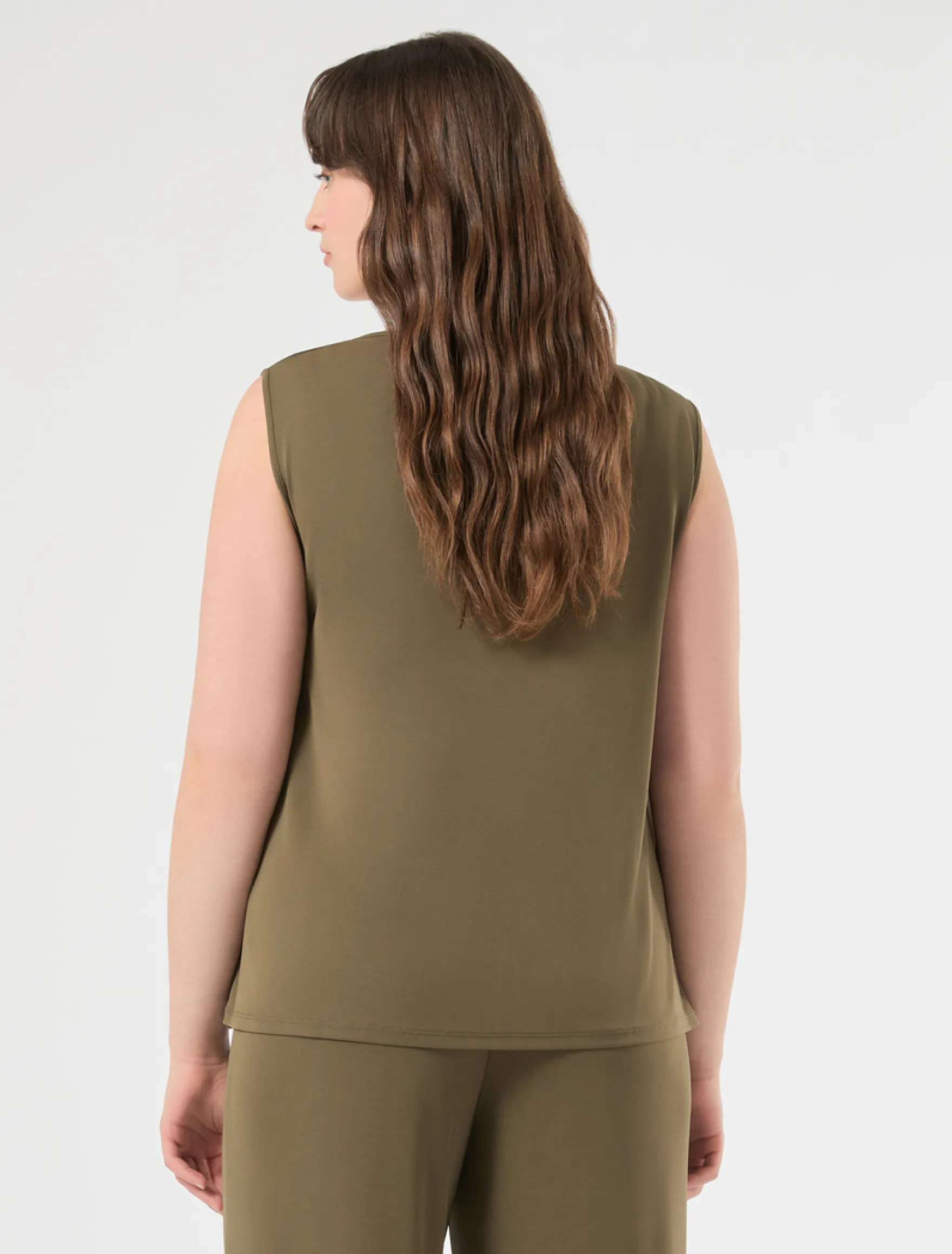 Canotta in jersey interlock - VERDE KAKI