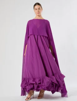 Cappa coprispalle in georgette - FUXIA VIOLA