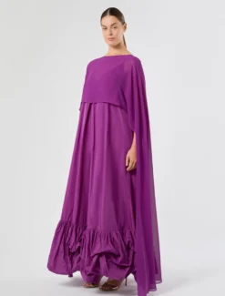 Cappa coprispalle in georgette - FUXIA VIOLA