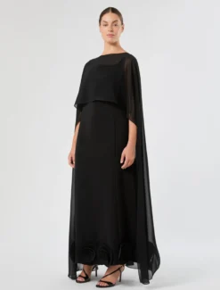 Cappa coprispalle in georgette - NERO