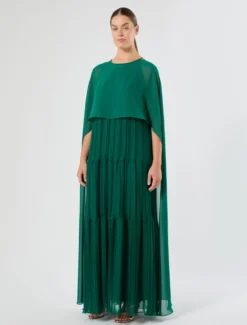 Cappa coprispalle in georgette - VERDE SCURO