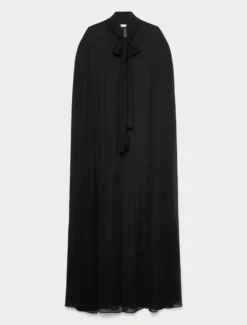 Cappa in crêpe georgette - NERO