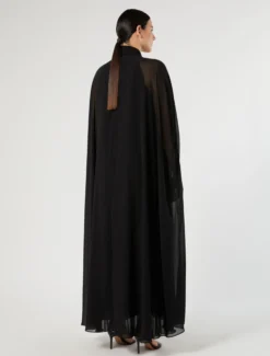 Cappa in crêpe georgette - NERO