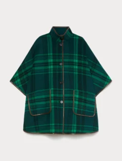 Cappa in double di lana e nylon - VERDE BOSCO