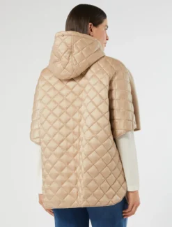 Cappa in double di lana e tela trapuntata - BEIGE