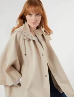 Cappa in twill antigoccia - VERDE MUSCHIO