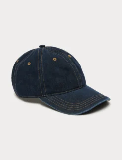 Cappello da baseball in denim - BLU