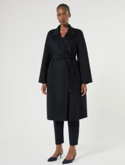 Cappotto in double di cachemire - BLU MARINO
