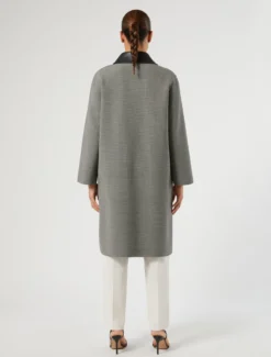 Cappotto in double di lana - BIANCO NERO