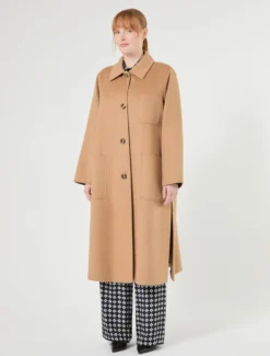 Cappotto in double di lana - CAMMELLO