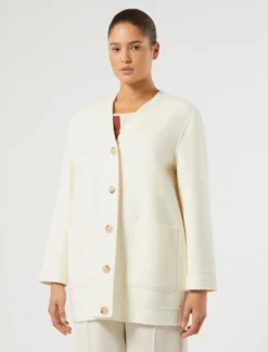 Cappotto in double di lana e cachemire - AVORIO