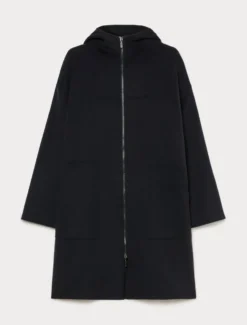 Cappotto in double di lana e cachemire - BLU NOTTE