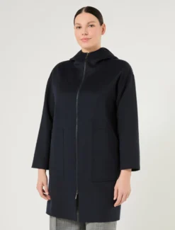 Cappotto in double di lana e cachemire - BLU NOTTE