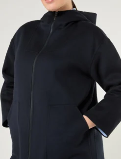 Cappotto in double di lana e cachemire - BLU NOTTE