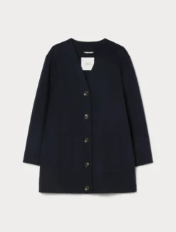 Cappotto in double di lana e cachemire - BLU NOTTE
