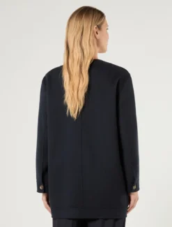 Cappotto in double di lana e cachemire - BLU NOTTE
