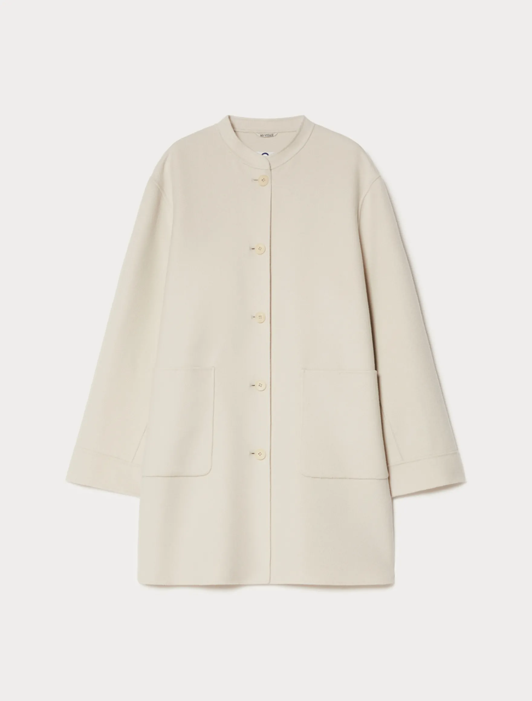 Cappotto in double di lana e cachemire - ECRU