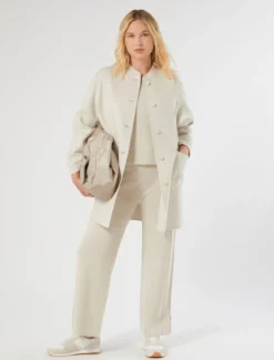 Cappotto in double di lana e cachemire - ECRU