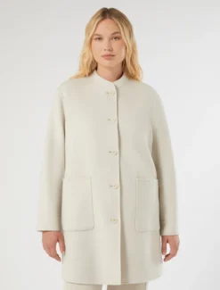 Cappotto in double di lana e cachemire - ECRU
