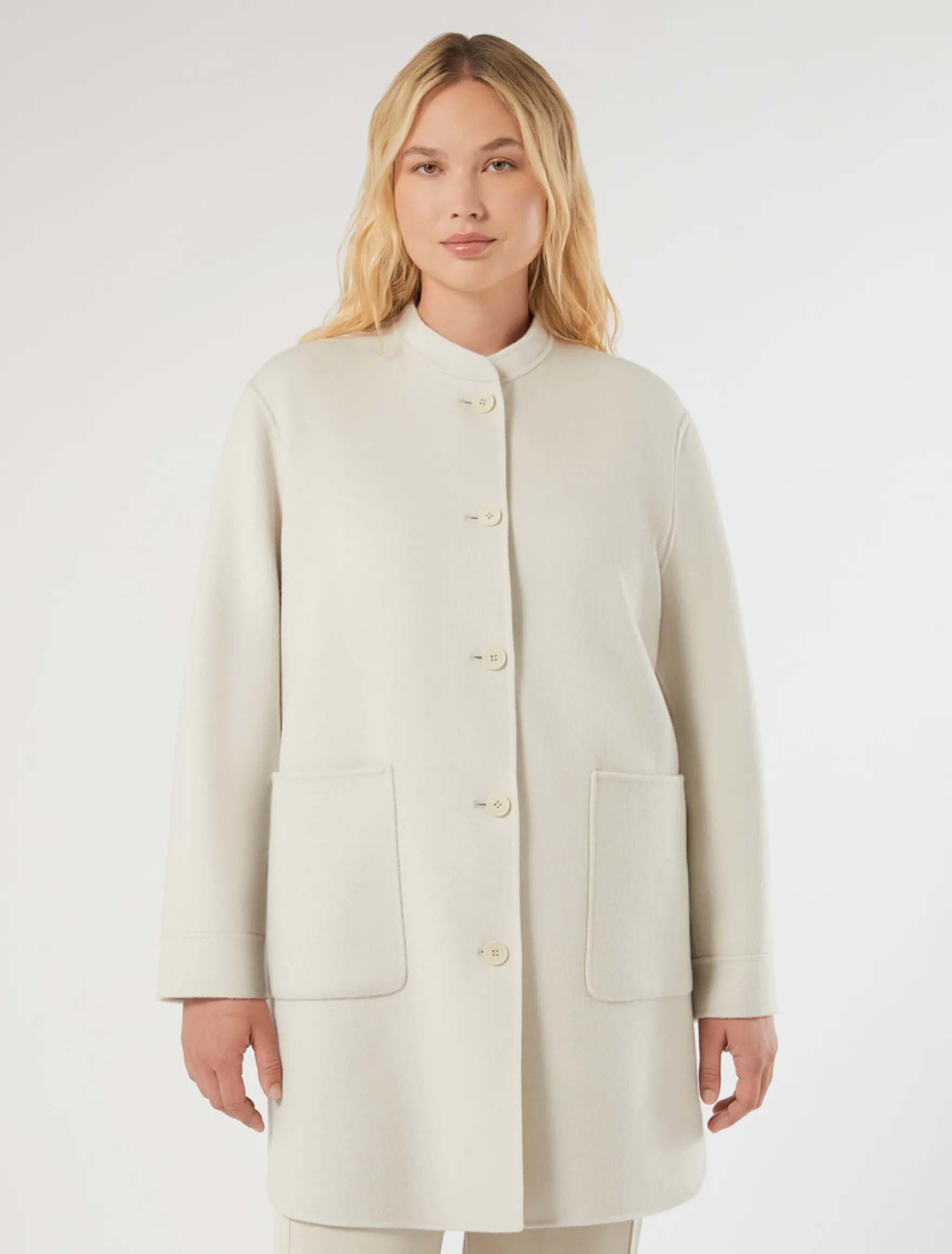 Cappotto in double di lana e cachemire - ECRU