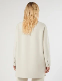 Cappotto in double di lana e cachemire - ECRU