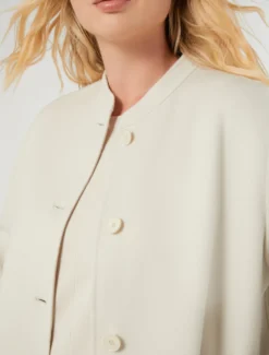 Cappotto in double di lana e cachemire - ECRU