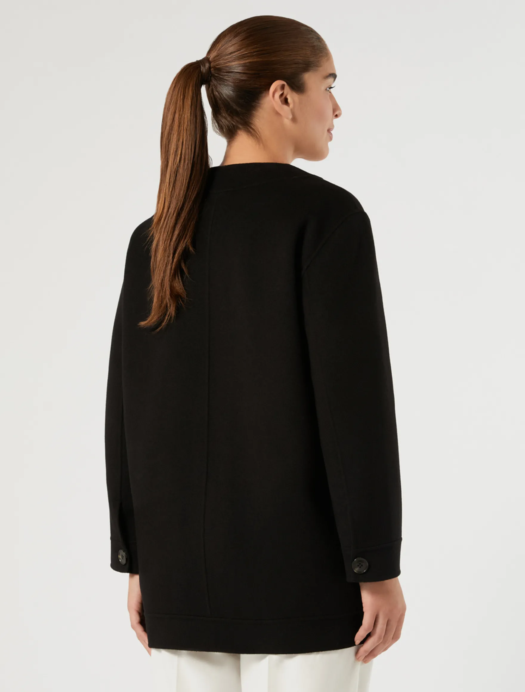 Cappotto in double di lana e cachemire - NERO