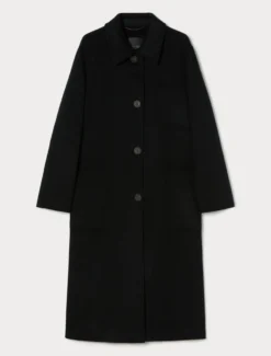 Cappotto in double di lana - NERO