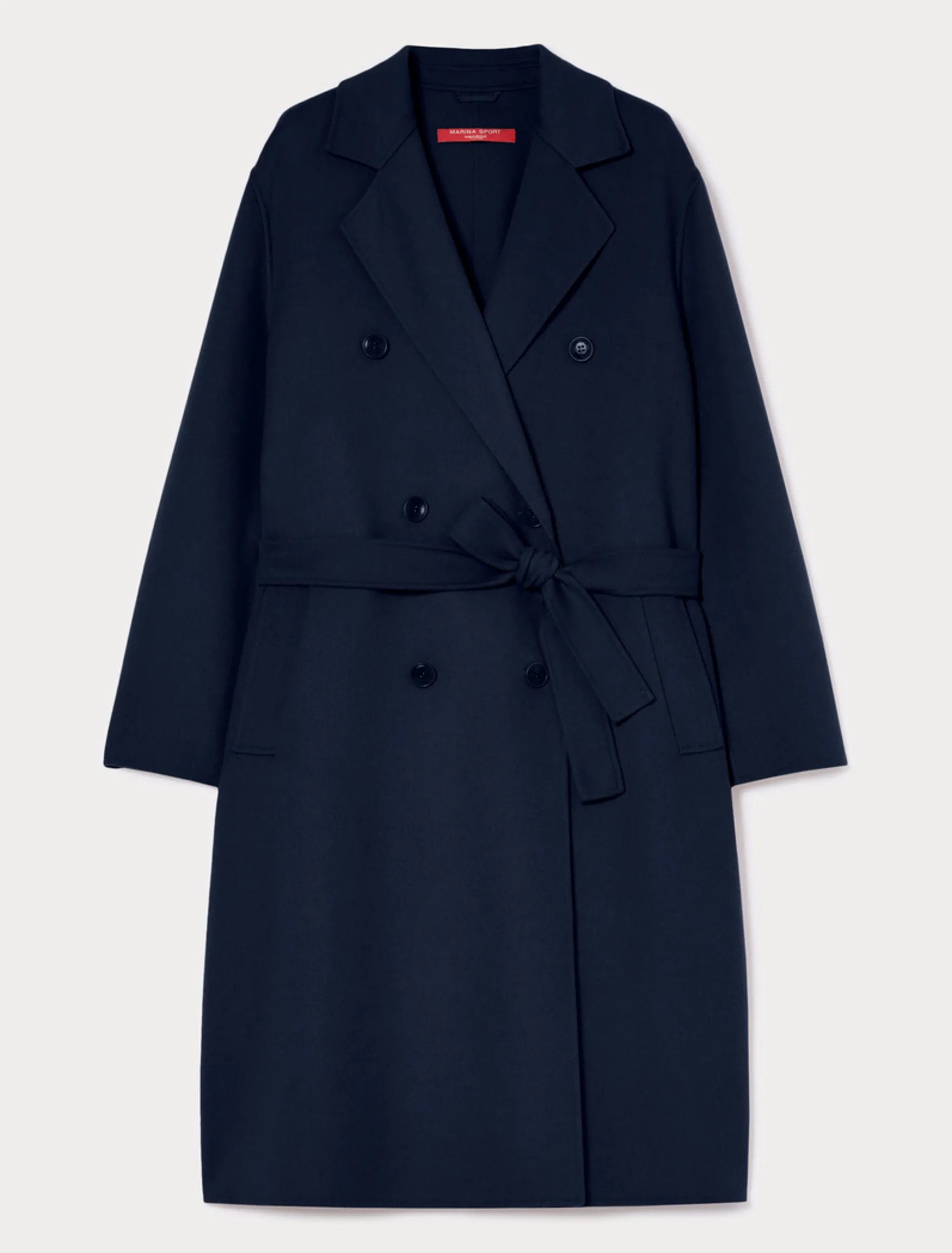 Cappotto in double di misto lana - BLU MARINO