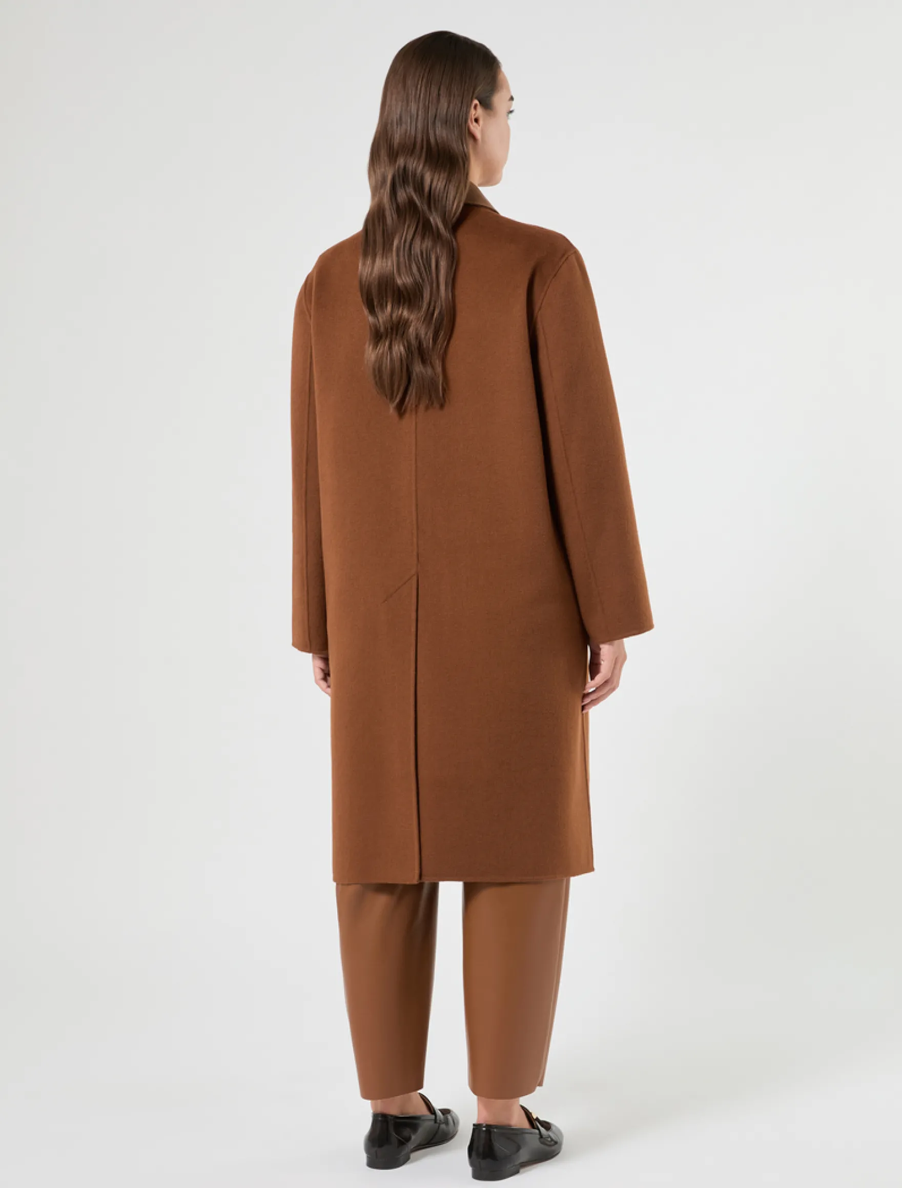 Cappotto in double di misto lana - CUOIO